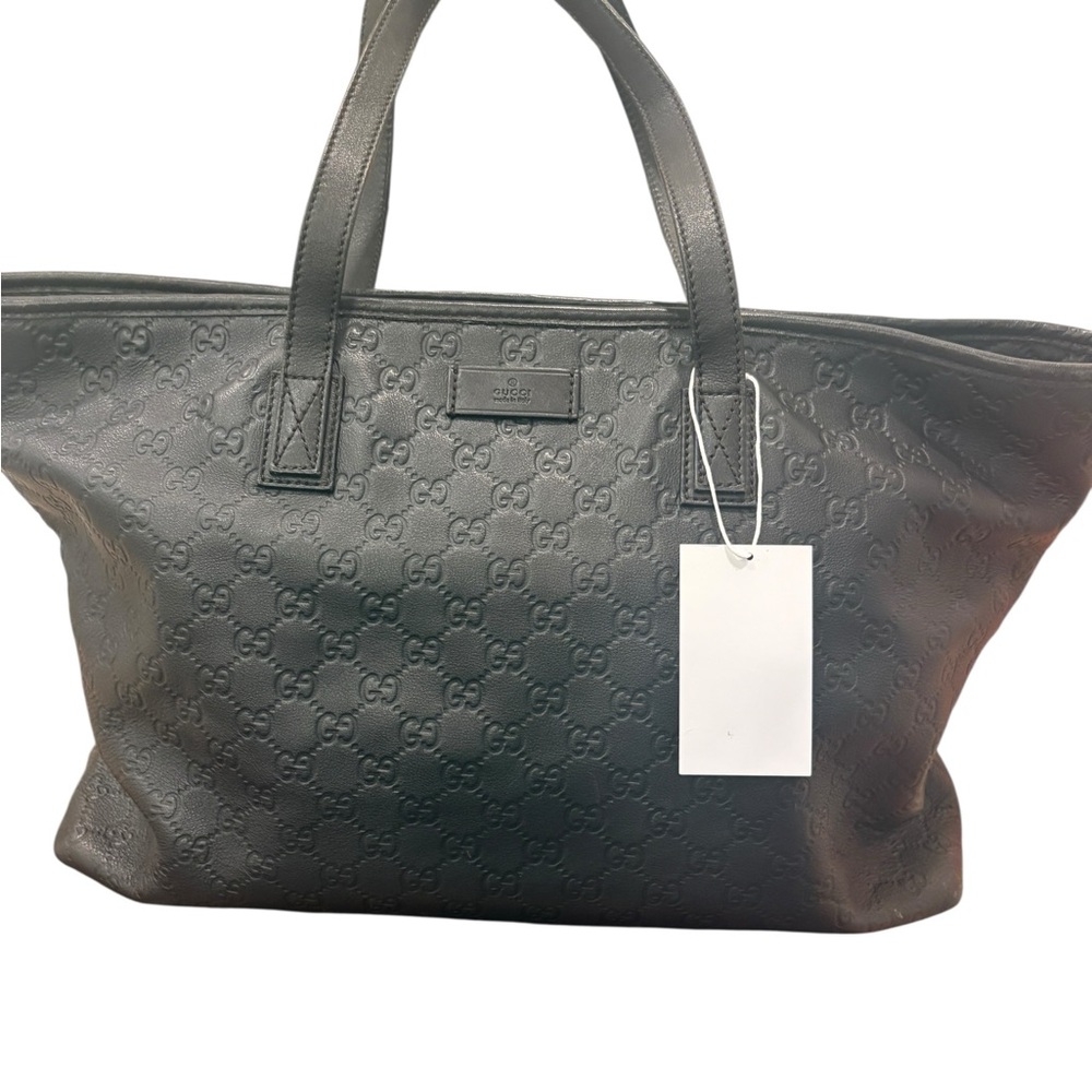 ❌ SOLD Gucci XL CHOCOLATE BROWN Embossed Leather Tote Bag
